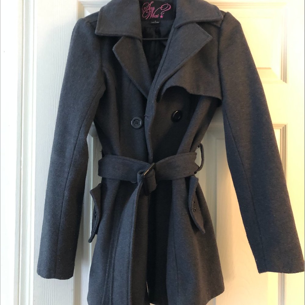 Women's Gray Winter Trench Coat